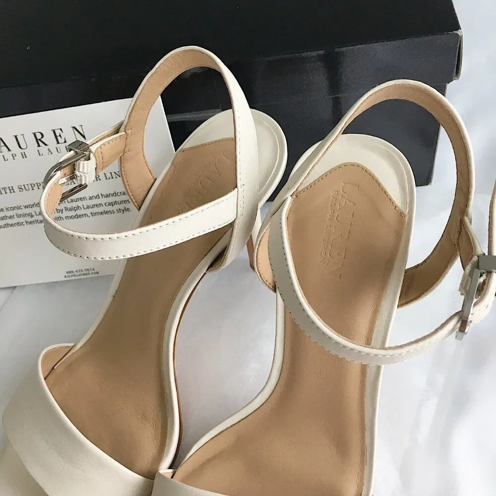 LAUREN Ralph Lauren Gwen Soft Nappa Leather Sandal Heels